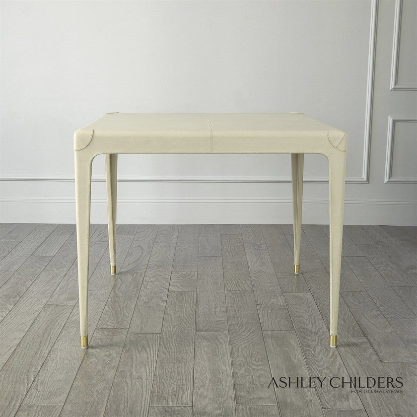 Global Views Mist Leather Tiburtina Game Table
