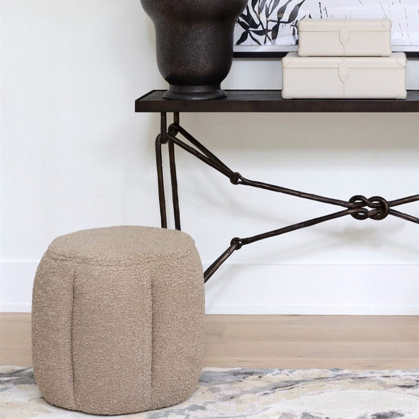 Global Views Tuffet Ottoman Sheepskin by Ashley Childers