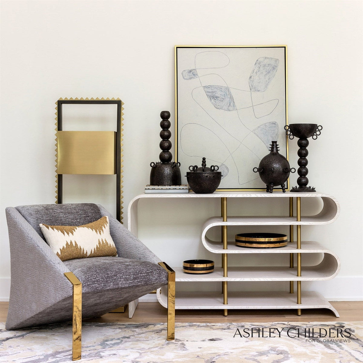 Global Views Traverse White Console by Ashley Childers