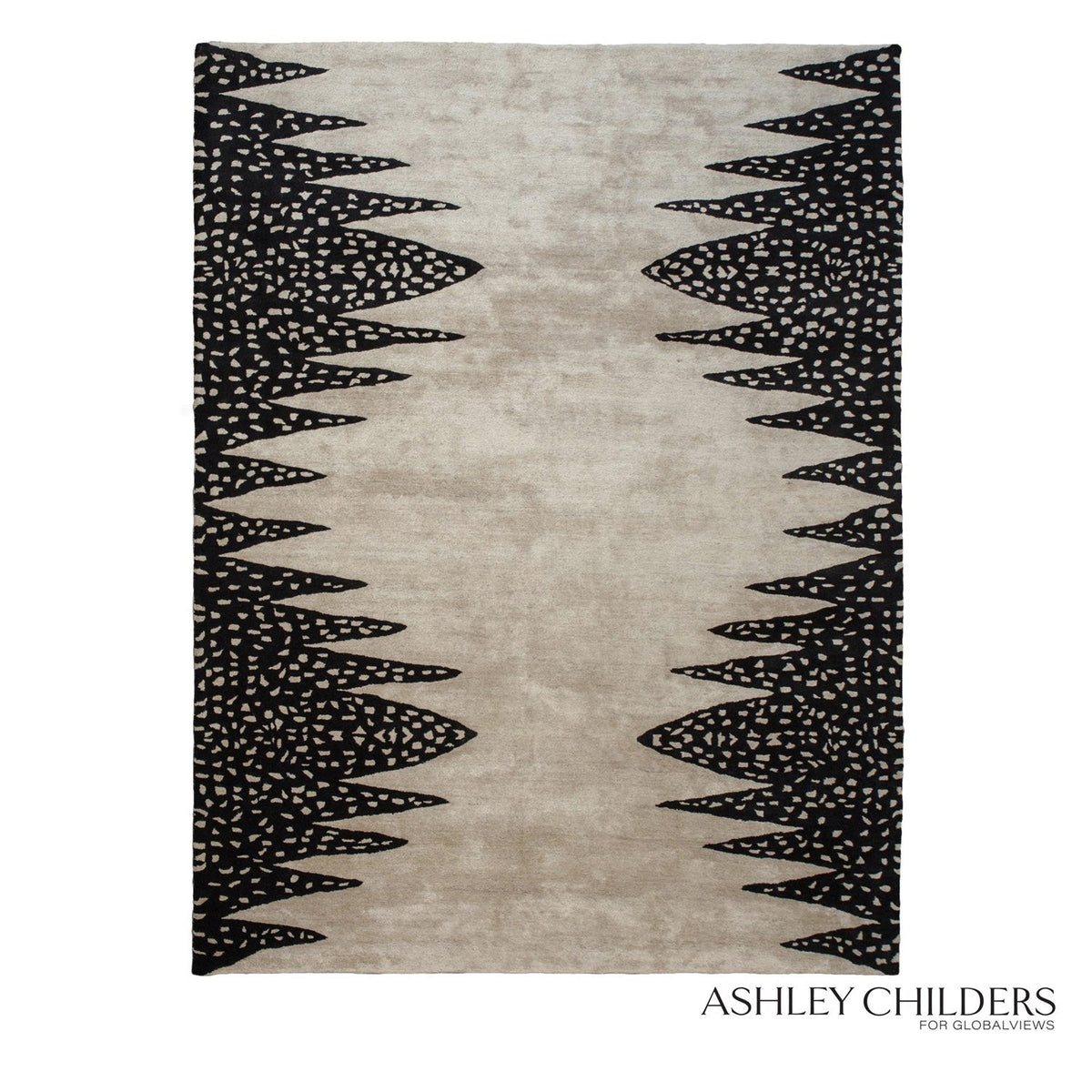 Global Views Beige Black Tristan Rug