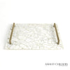 Global Views Gypsum Tray with Brass Handles by Ashley Childers