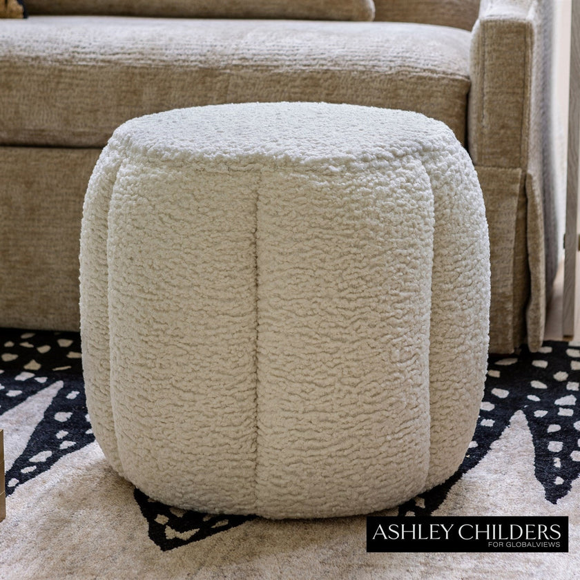 Global Views Tuffet Ottoman Sheepskin by Ashley Childers