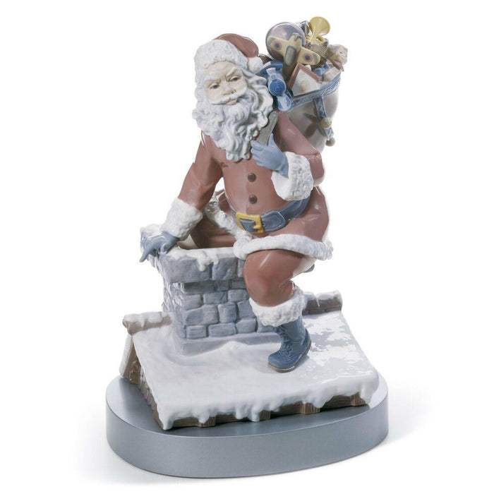 Lladro Down The Chimney Santa Figurine Limited Edition