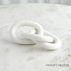 Global Views Matte White Connected Rings