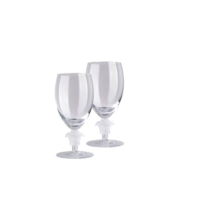Versace Medusa Lumiere 2/Short Stem White Wine Set of Two - Clear