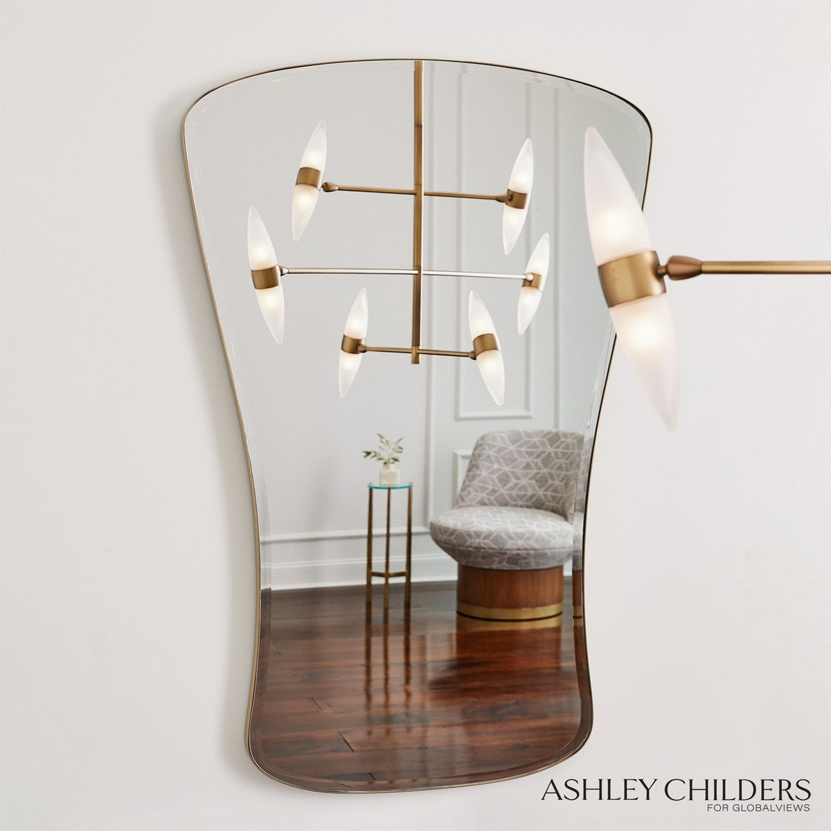 Global Views Simple Satin Brass Key Mirror
