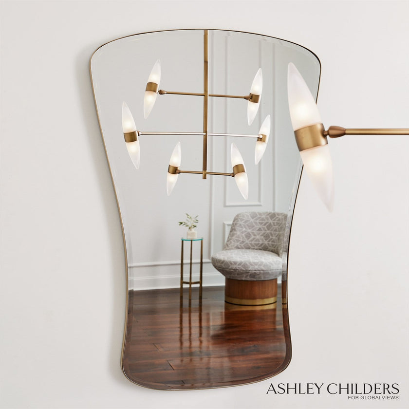 Global Views Simple Satin Brass Key Mirror