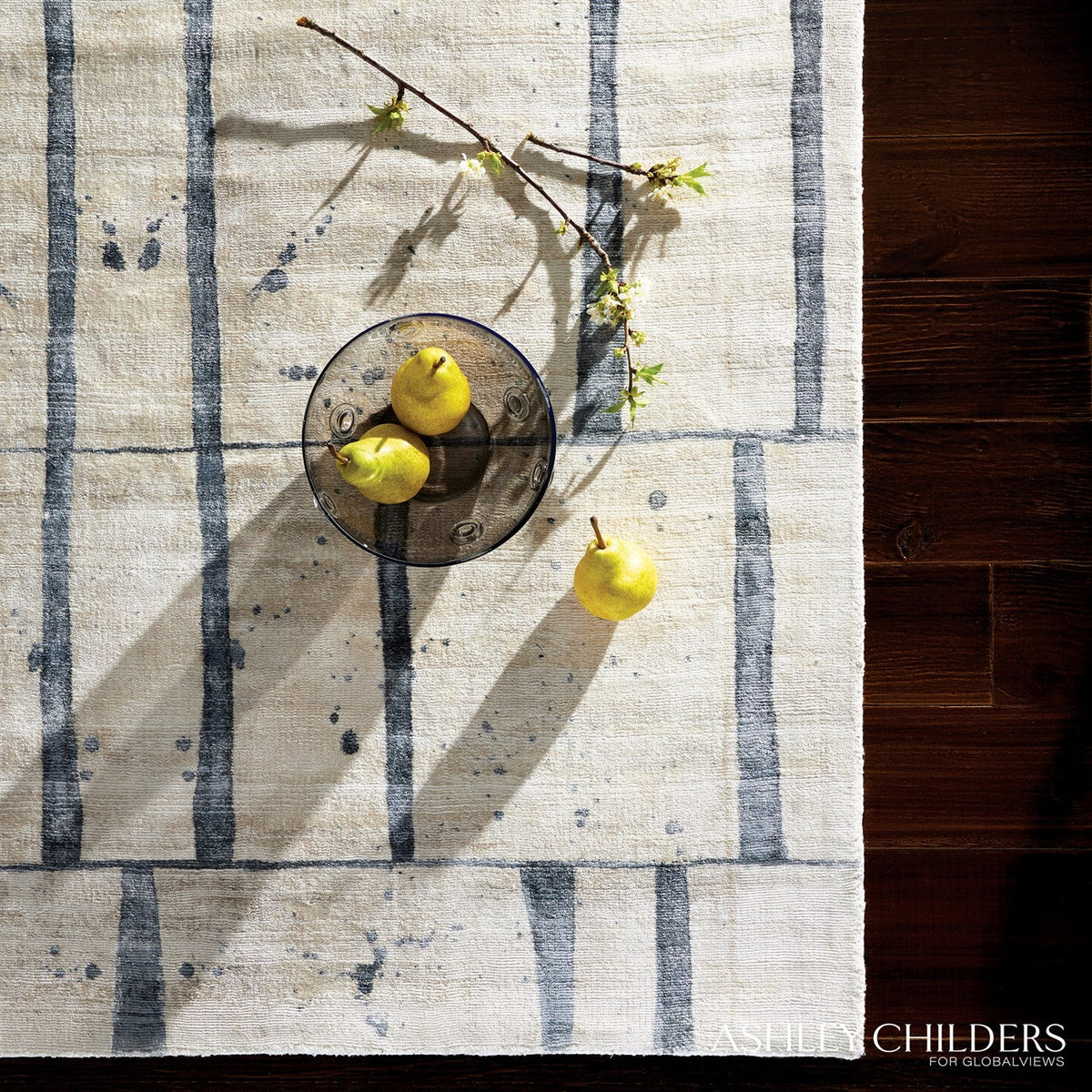 Global Views Blue Taupe Genome Rug by Ashley Childers
