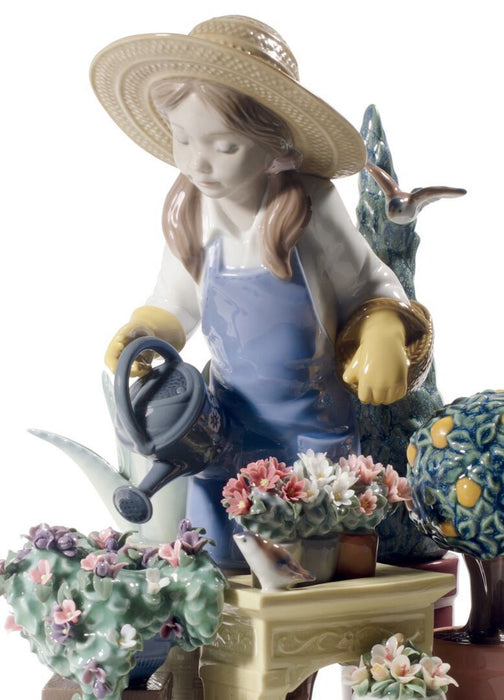 Lladro In My Garden Girl Figurine