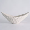 Global Views Matte White Honeycomb Long Bowl