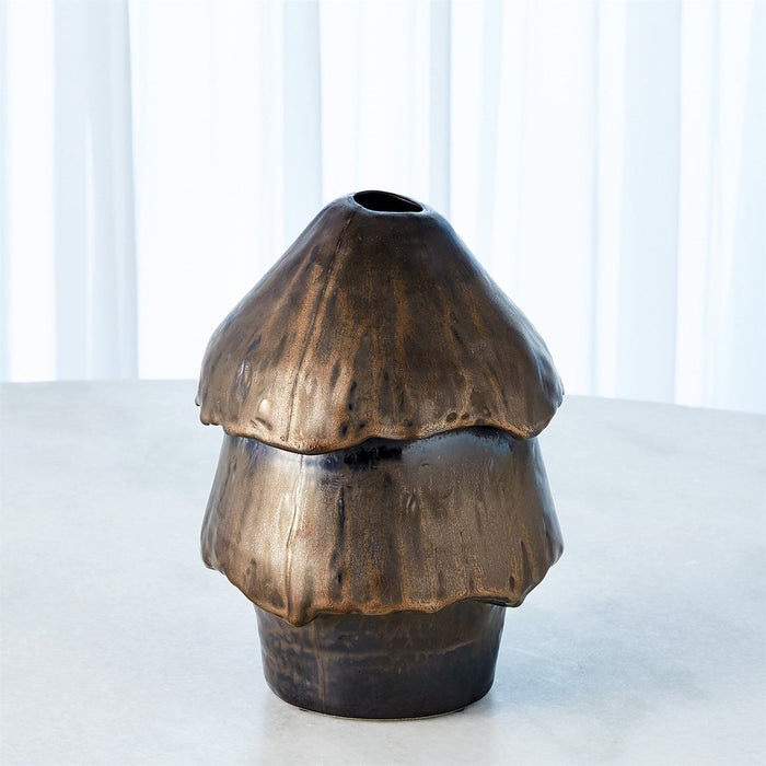 Global Views Primitive Mushroom Vase Bronze