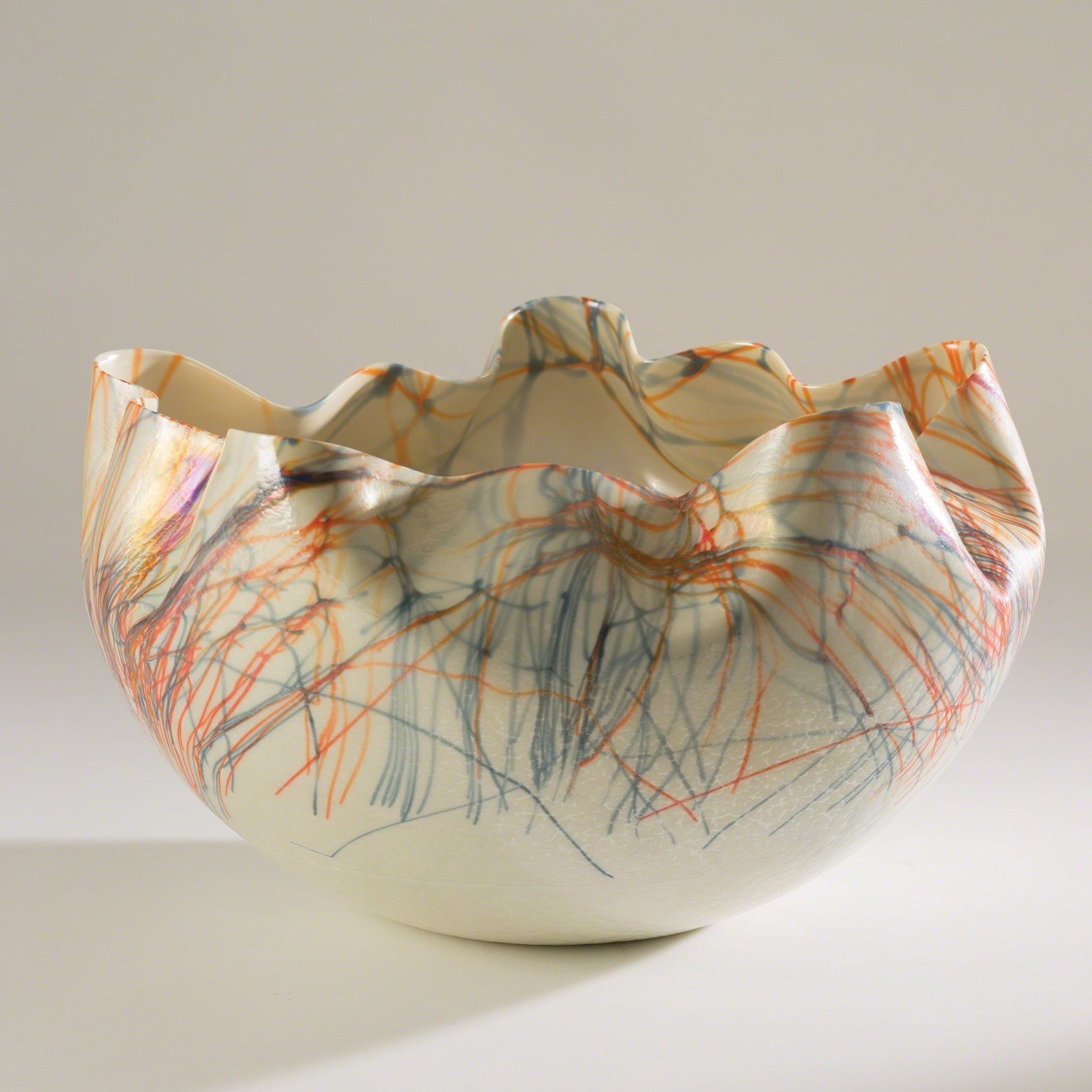 Global Views Orange Blue Cambrian Bowl