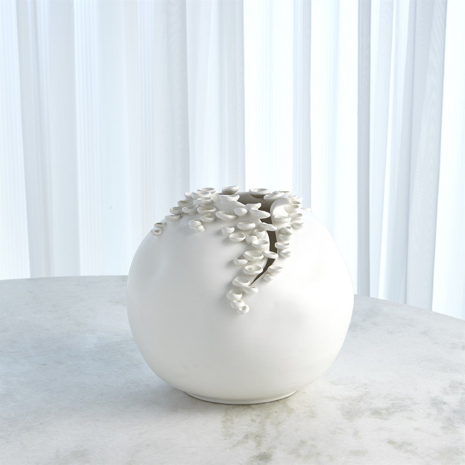 Global Views Cascading Reef Vase White