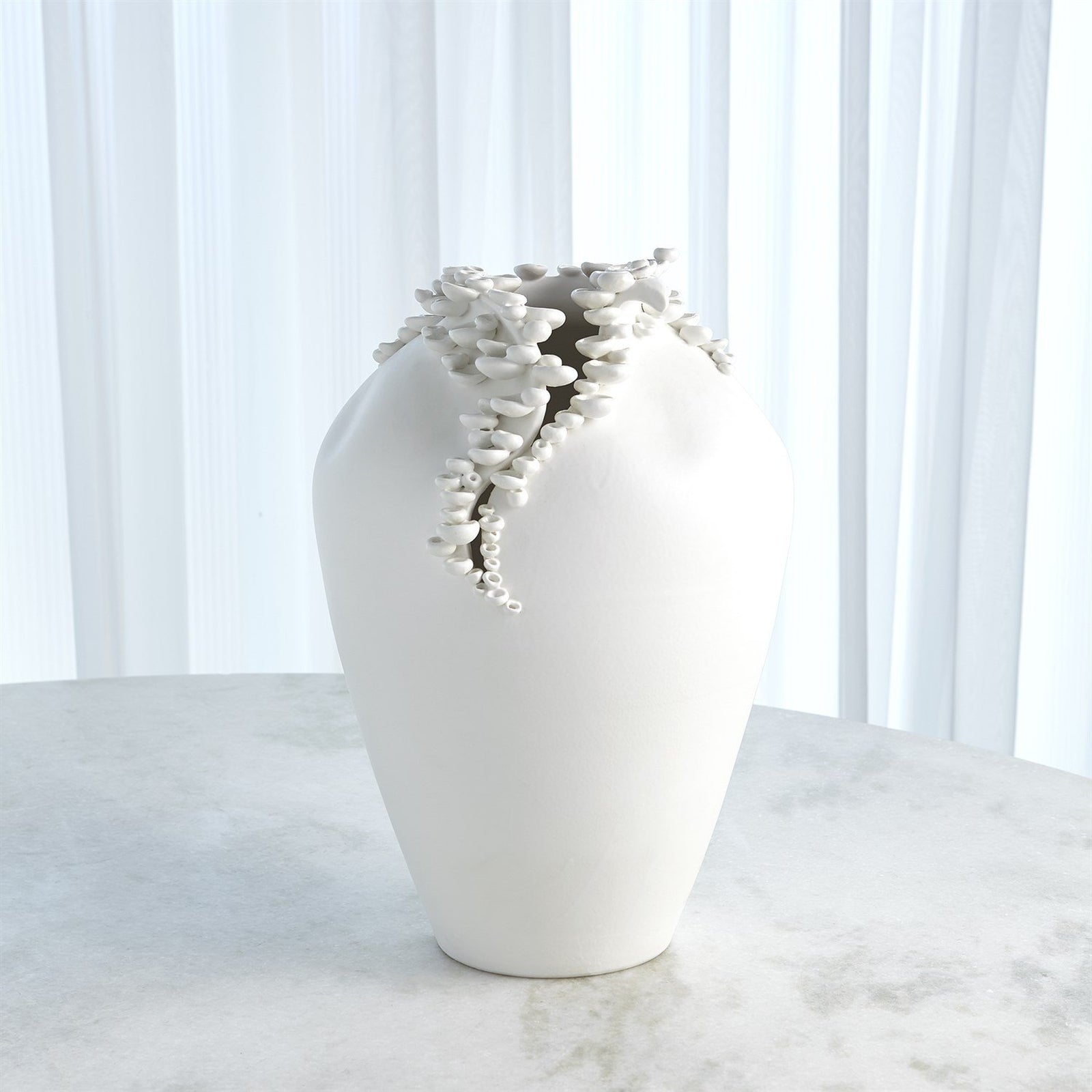 Global Views Cascading Reef Vase White