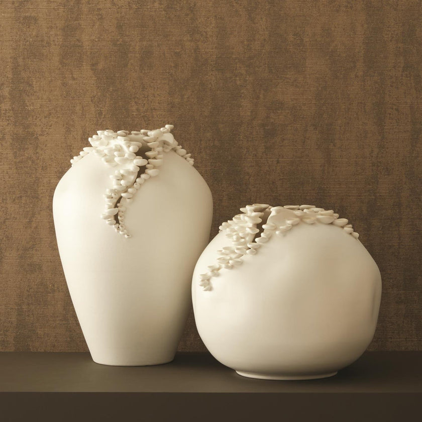 Global Views White Cascading Reef Vase