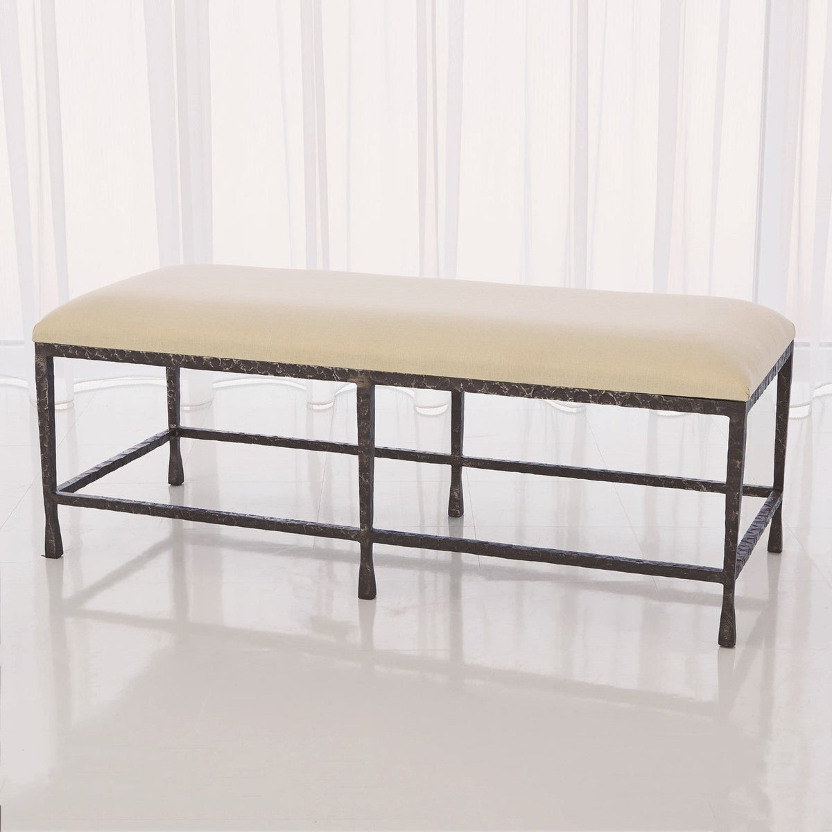 Global Views Muslin Cushion Quad Pod Bench