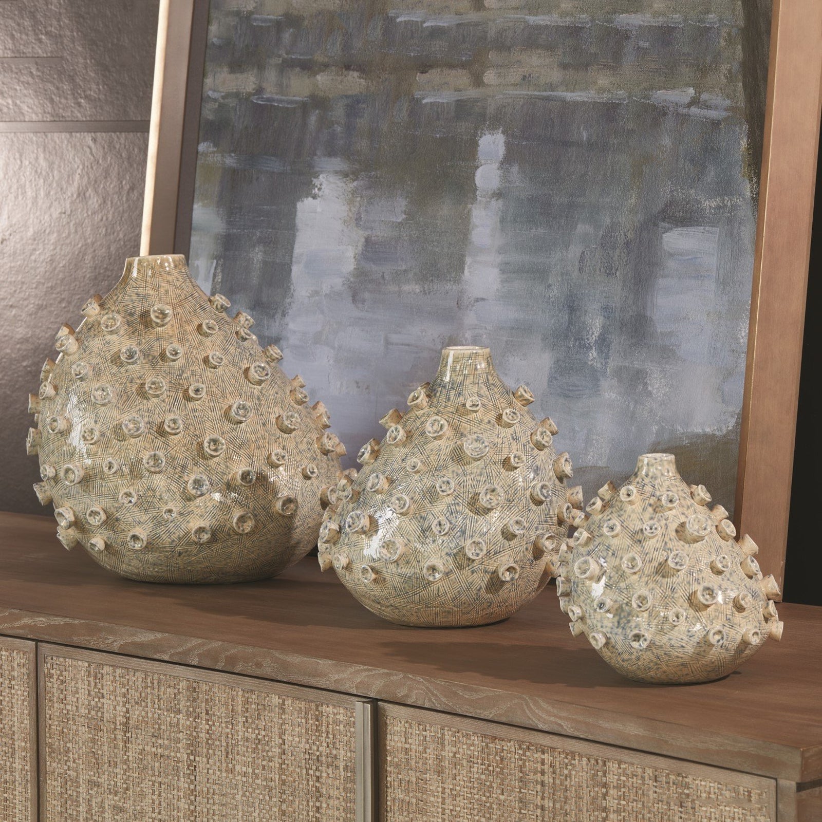 Global Views Blue Green Sea Coral Vase