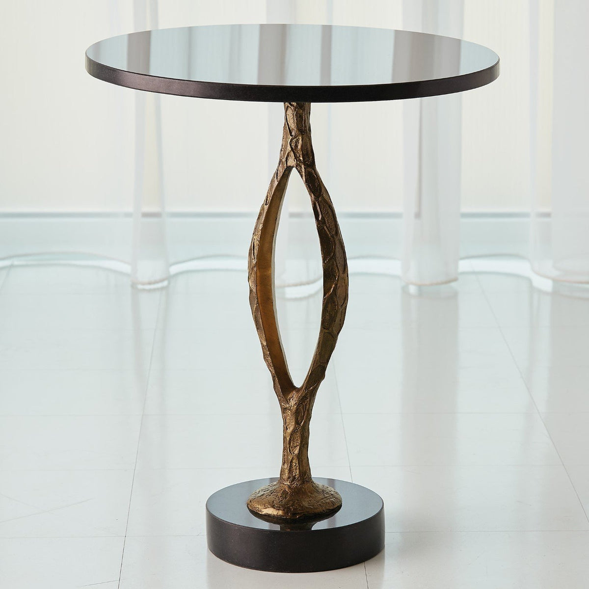 Global Views Antique Gold Pod Accent Table