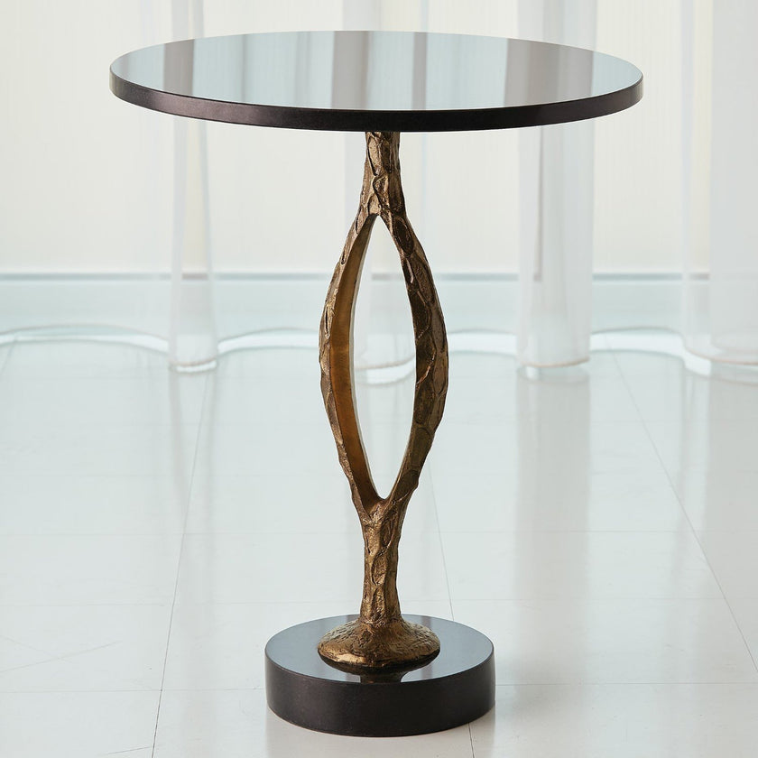 Global Views Antique Gold Pod Accent Table