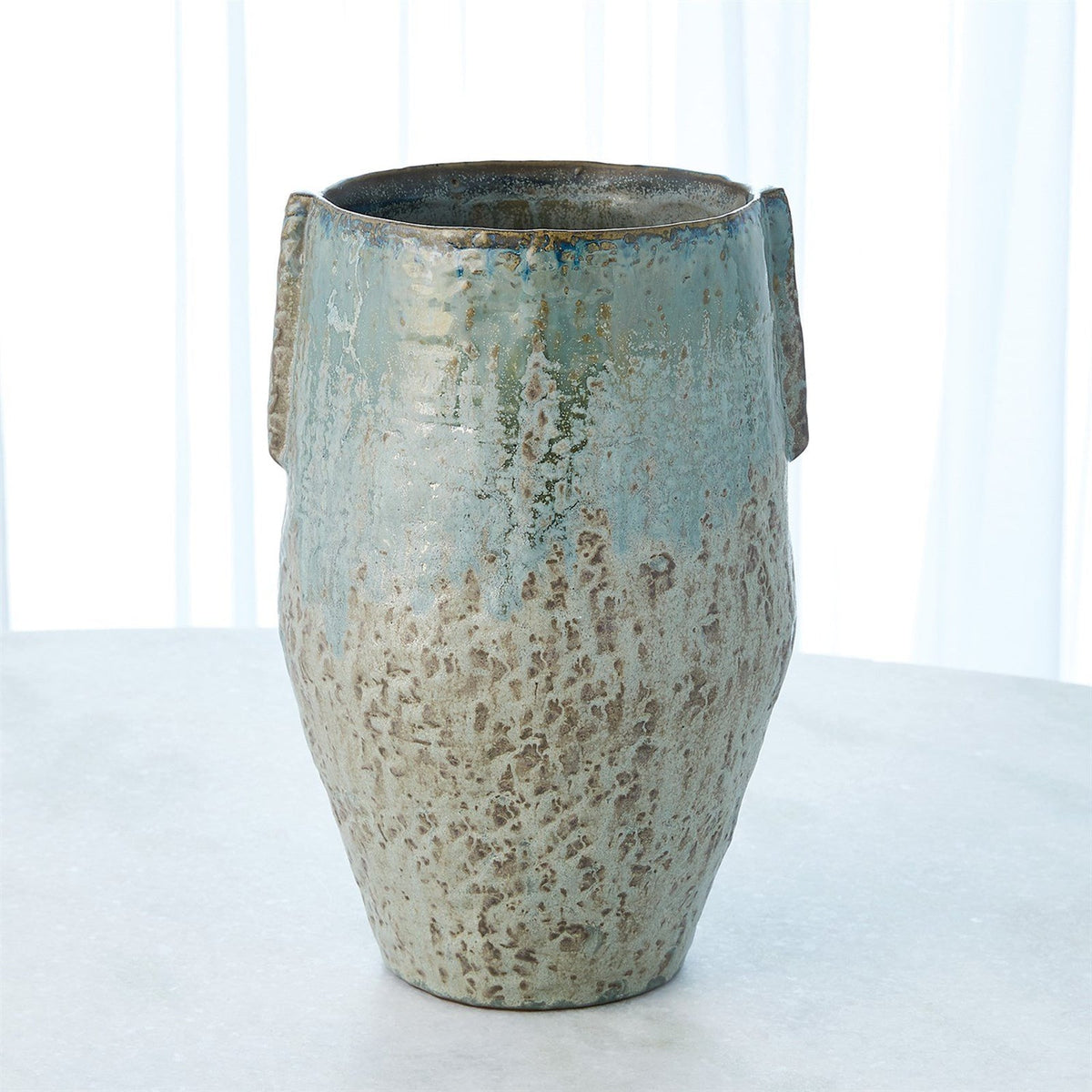 Global Views Reactive Seafoam Pinch Pot Vase