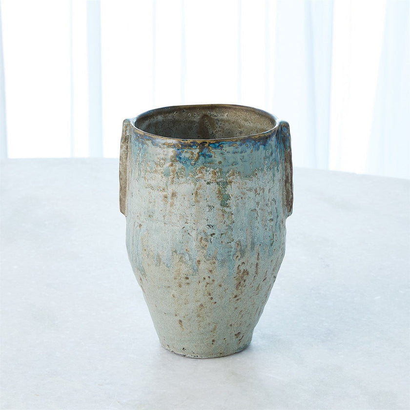 Global Views Reactive Seafoam Pinch Pot Vase
