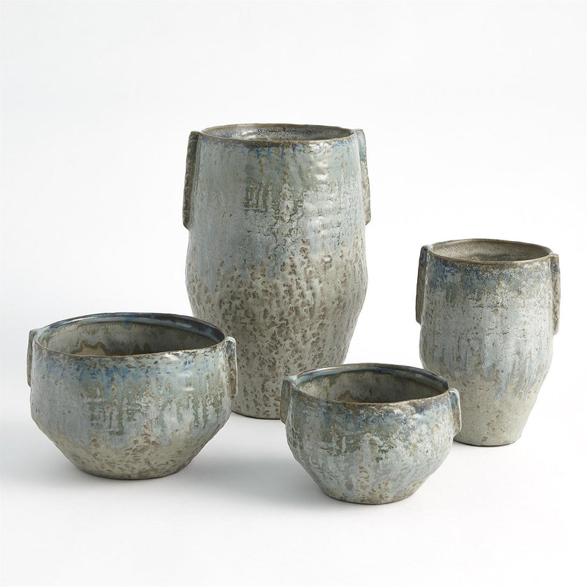 Global Views Reactive Seafoam Pinch Pot Vase