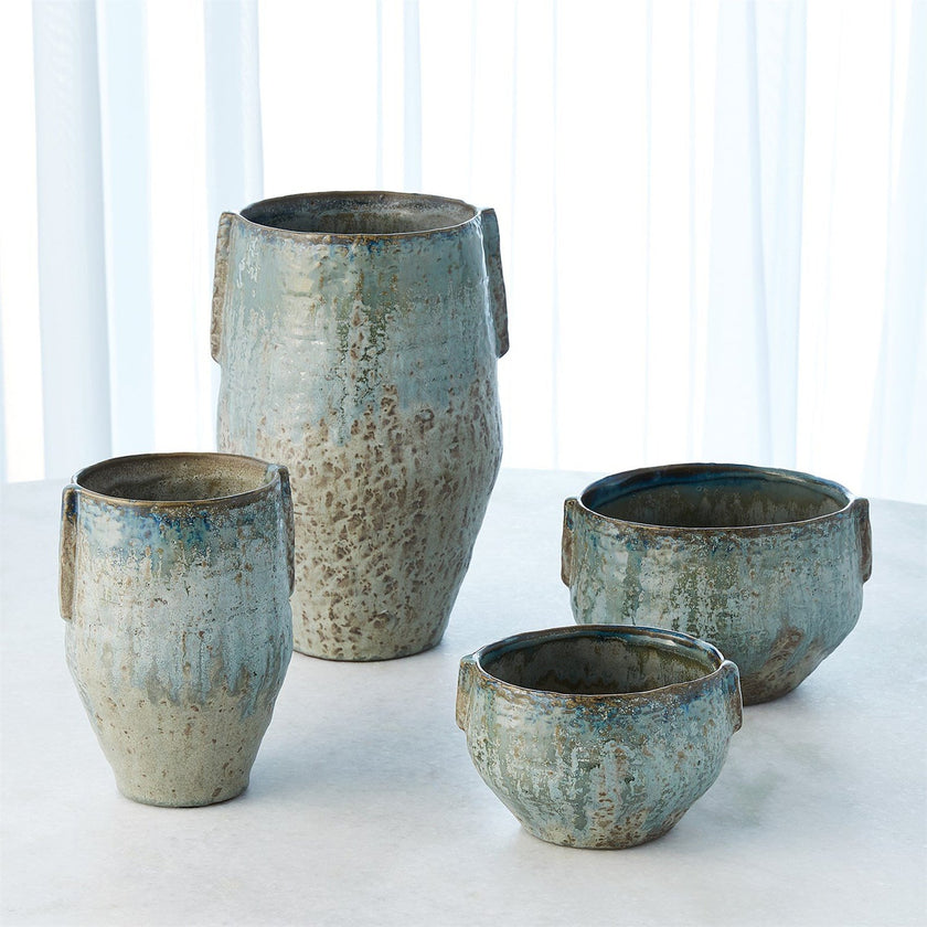 Global Views Reactive Seafoam Pinch Pot Vase