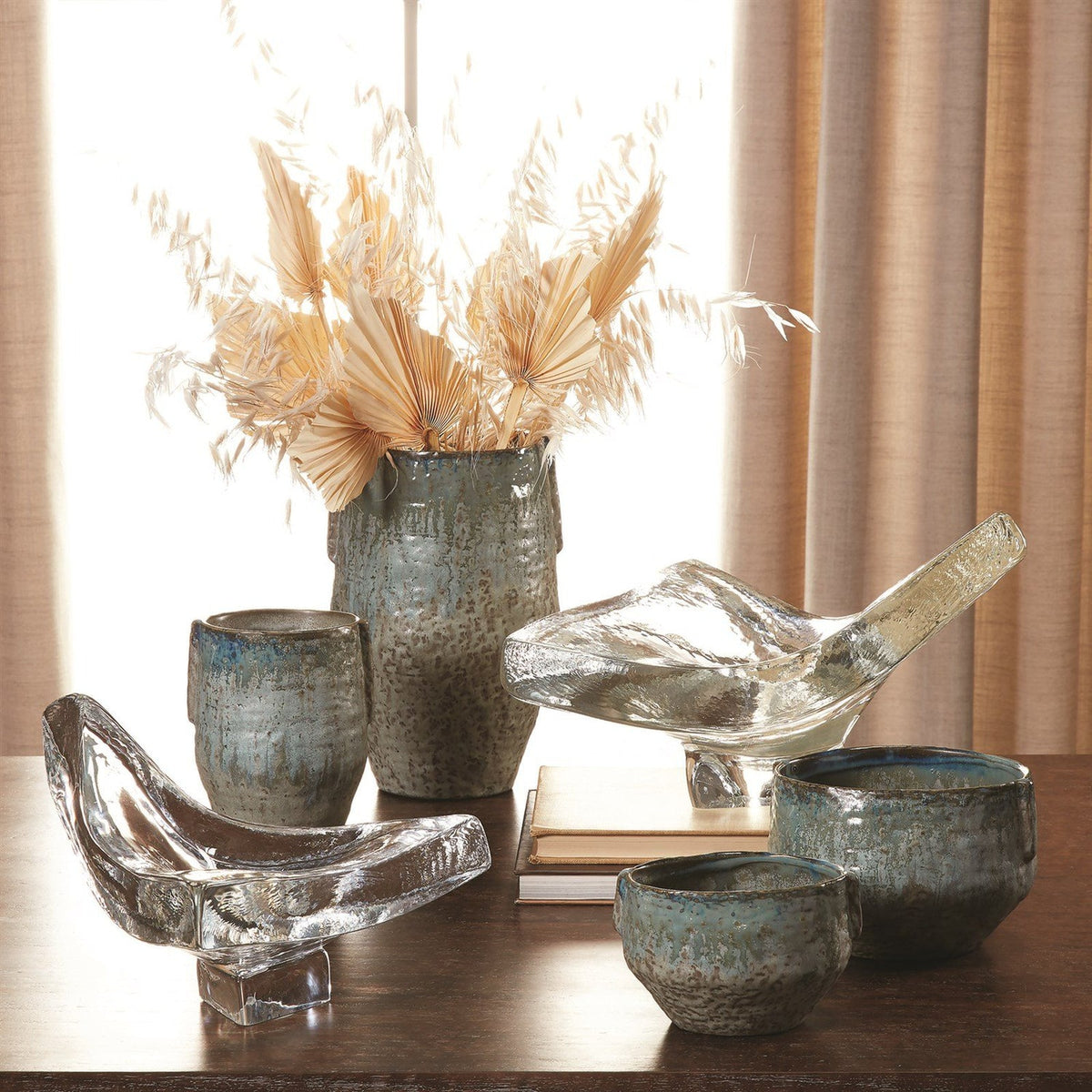 Global Views Reactive Seafoam Pinch Pot Vase