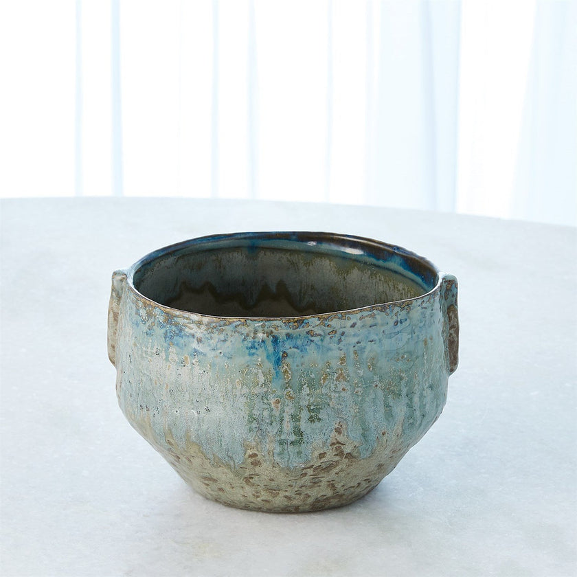 Global Views Small Reactive Seaform Pinch Pot Planter