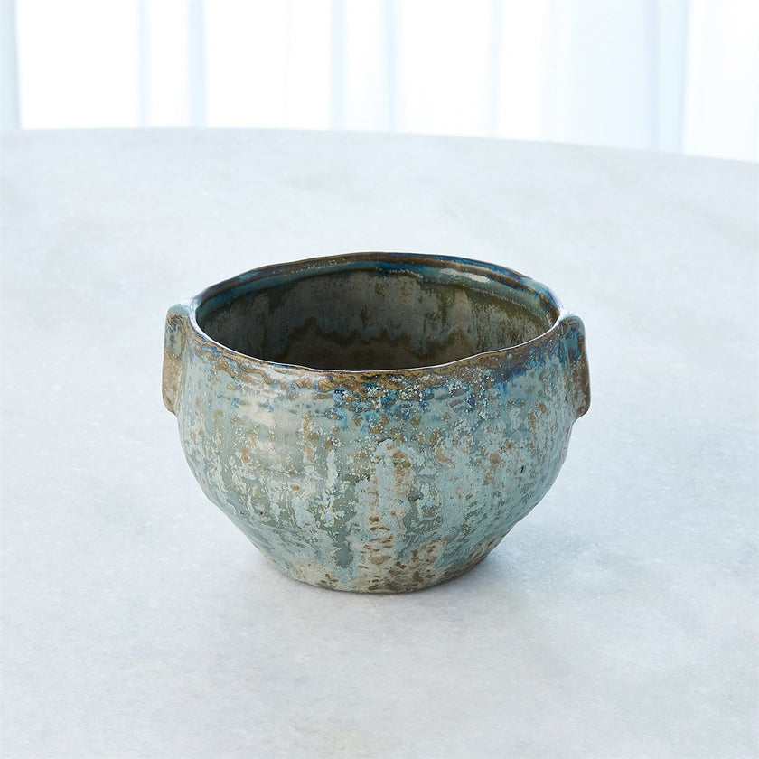 Global Views Small Reactive Seaform Pinch Pot Planter