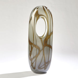 Global Views Grey Amber Swirl Vase