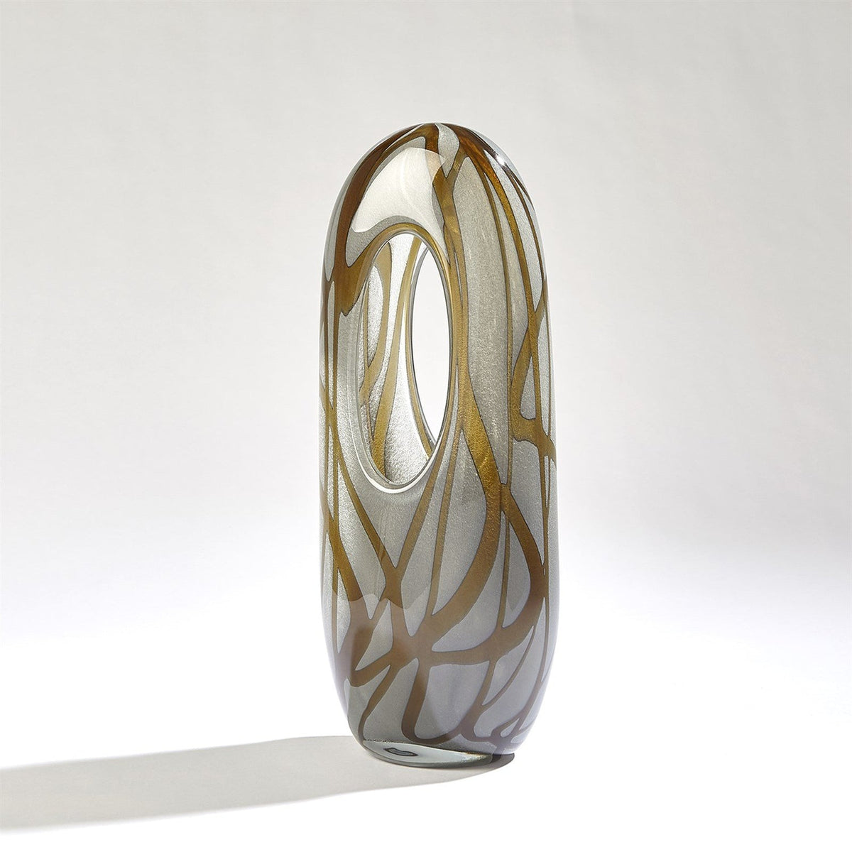 Global Views Grey Amber Swirl Vase