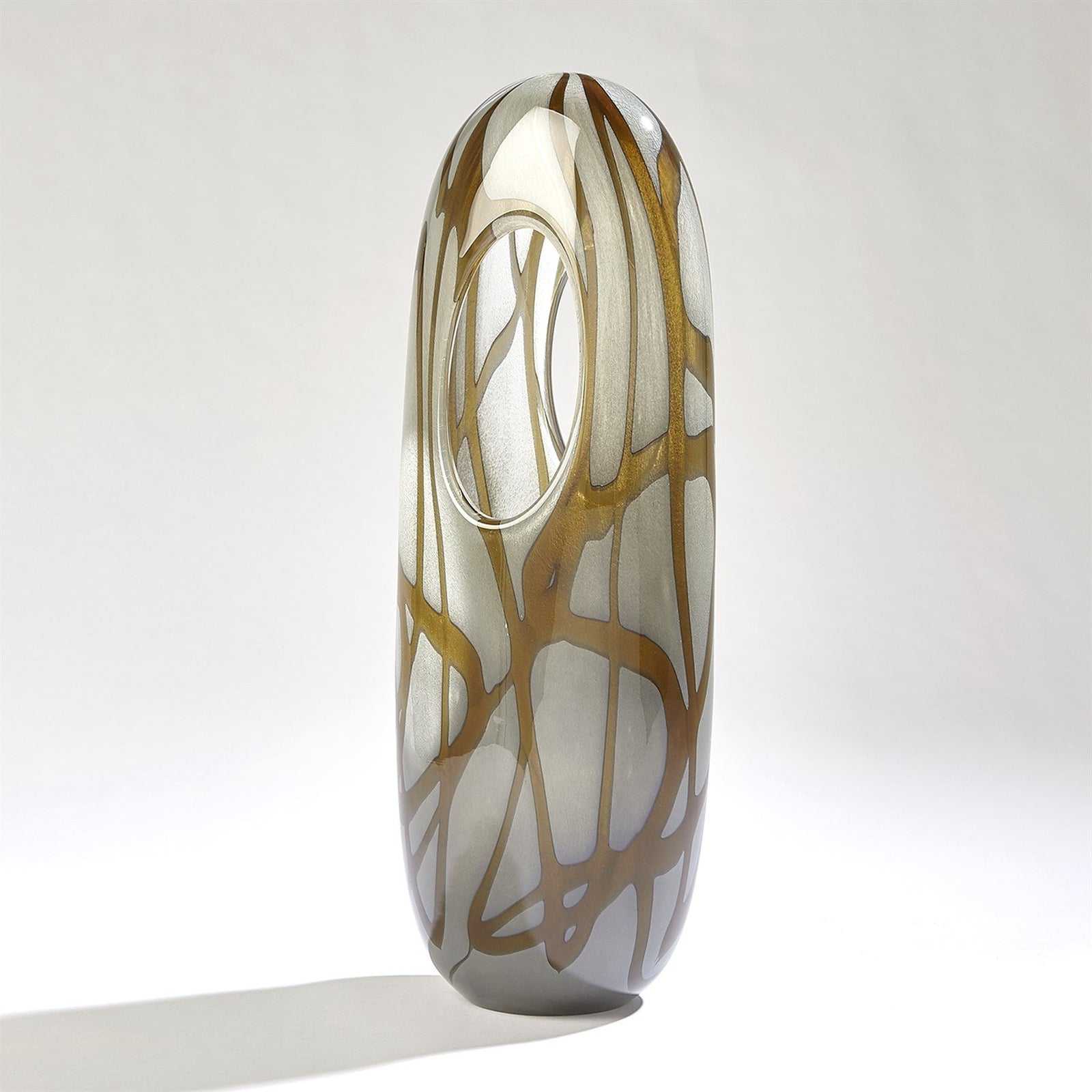 Global Views Grey Amber Swirl Vase