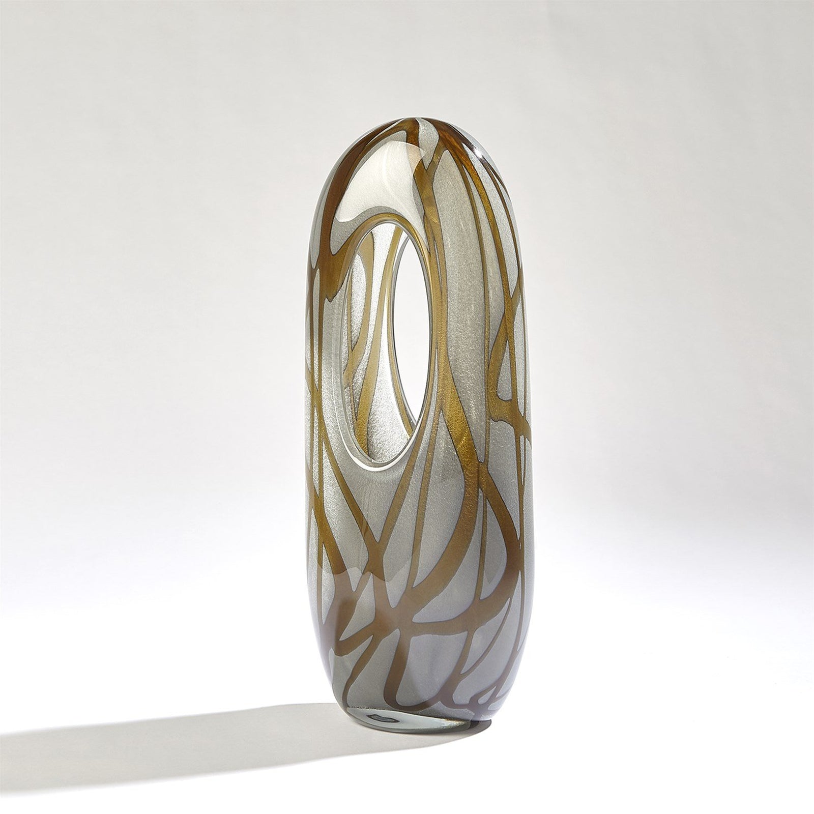 Global Views Grey Amber Swirl Vase