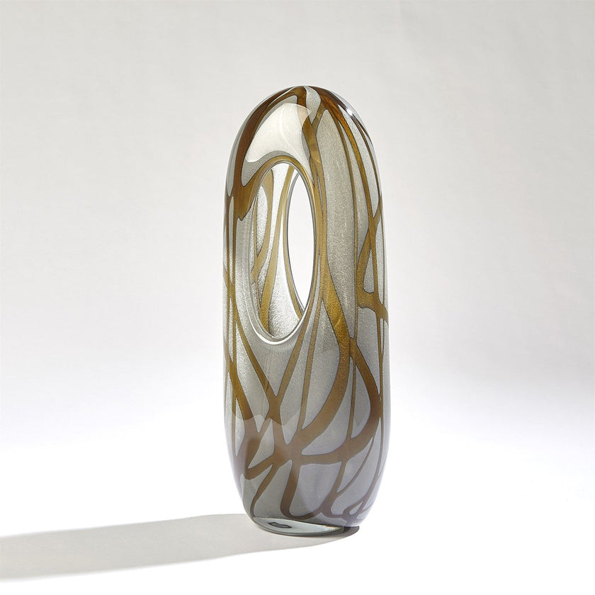 Global Views Grey Amber Swirl Vase