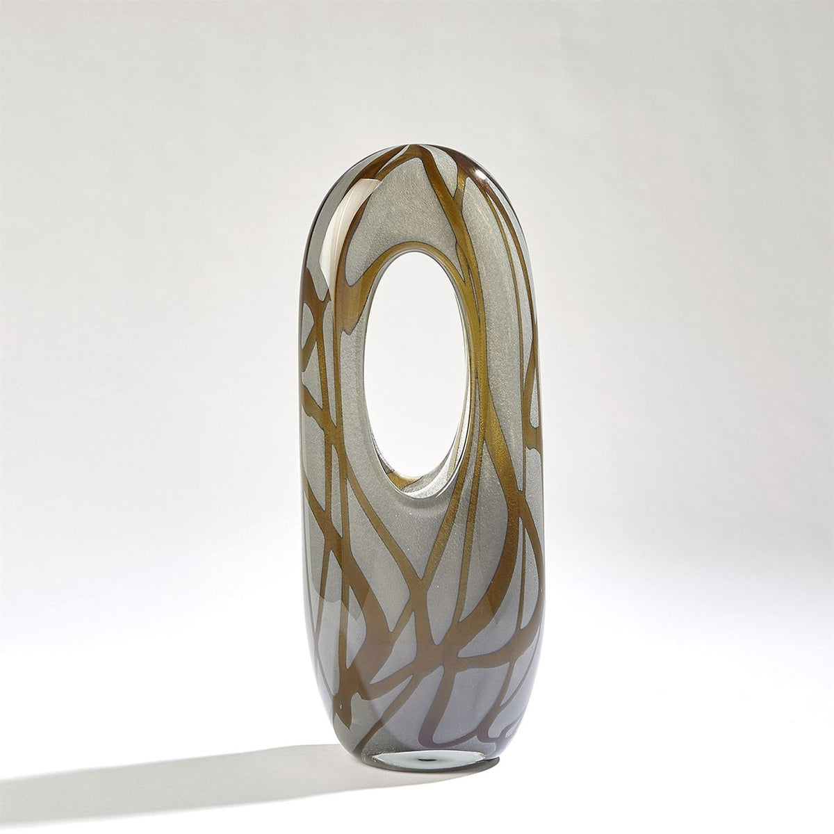 Global Views Grey Amber Swirl Vase