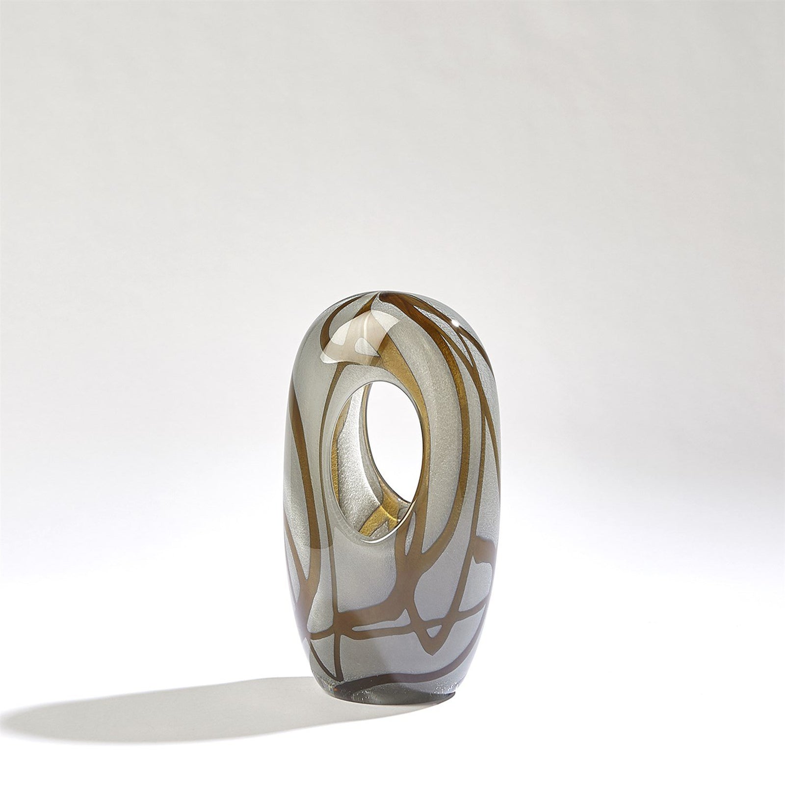 Global Views Grey Amber Swirl Vase