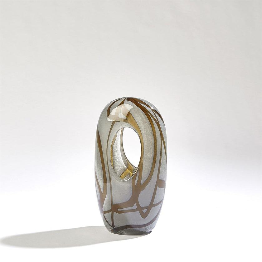 Global Views Grey Amber Swirl Vase