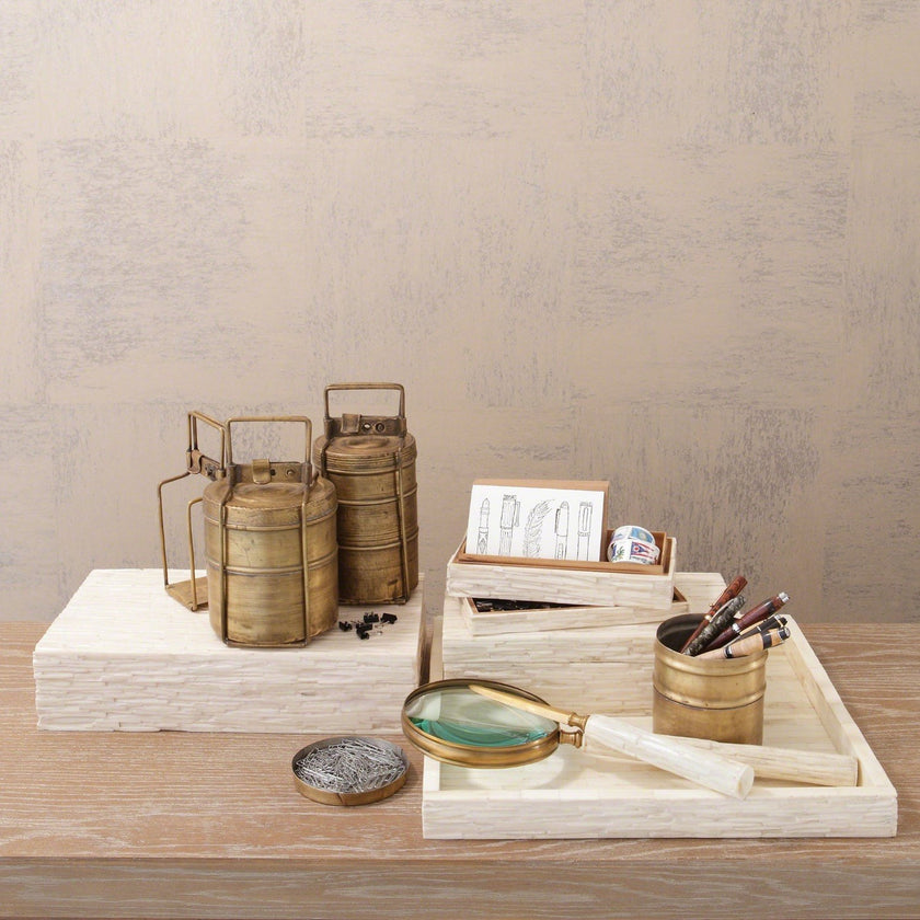 Global Views Chiseled Bone Storage Box