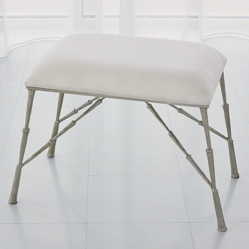 Global Views Muslin Cushion Antique Brass Spike Bench