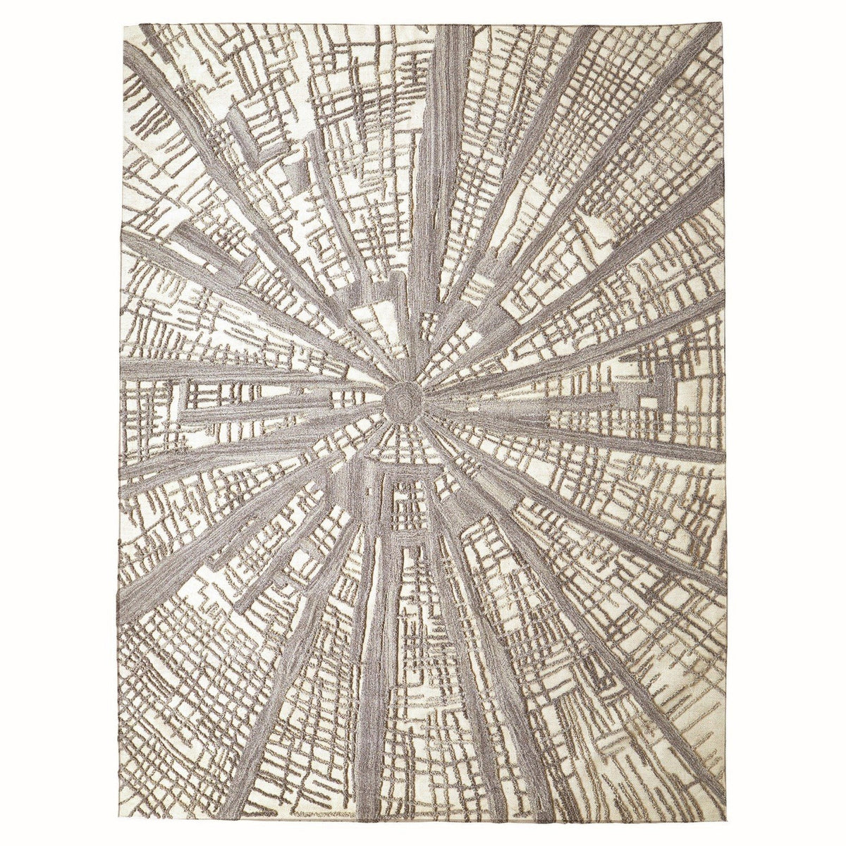 Global Views Ivory Natural Grey Vortex Rug