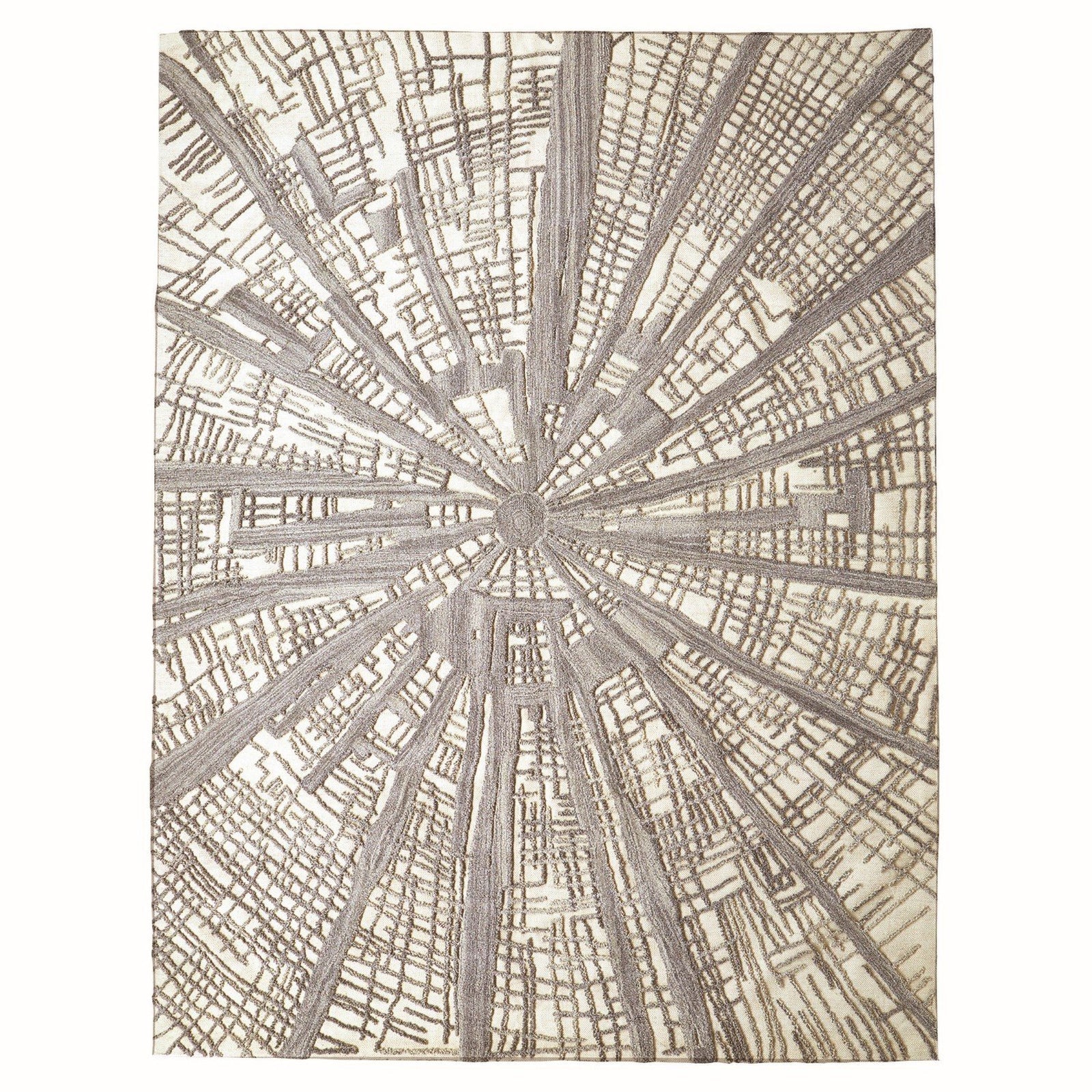 Global Views Vortex Rug-Ivory/Natural/Grey