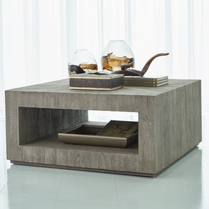 Global Views Grey Driftwood Square Coffee Table