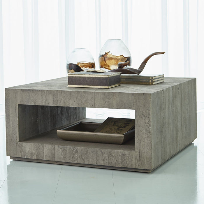 Global Views Driftwood Square Coffee Table