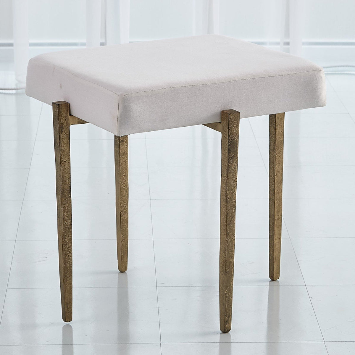 Global Views Gold Muslin Antique Cushion Laforge Bench