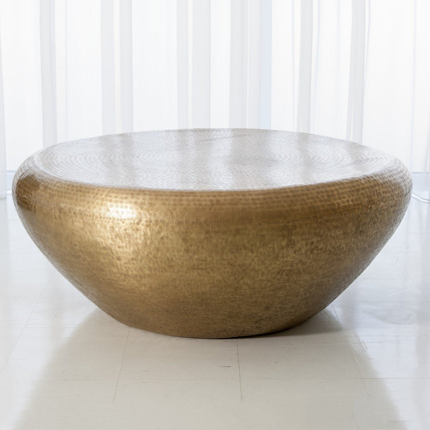 Global Views Goa Cocktail Table, Antique Brass