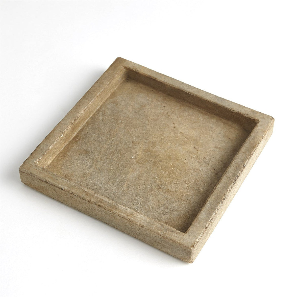 Global Views Antiqued White Marble Tray