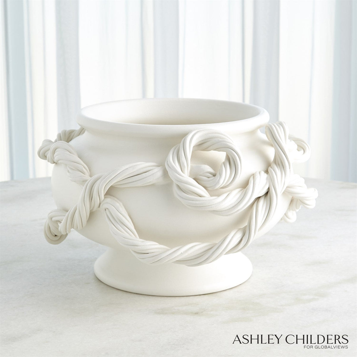 Global Views White Twisted Vine Bowl