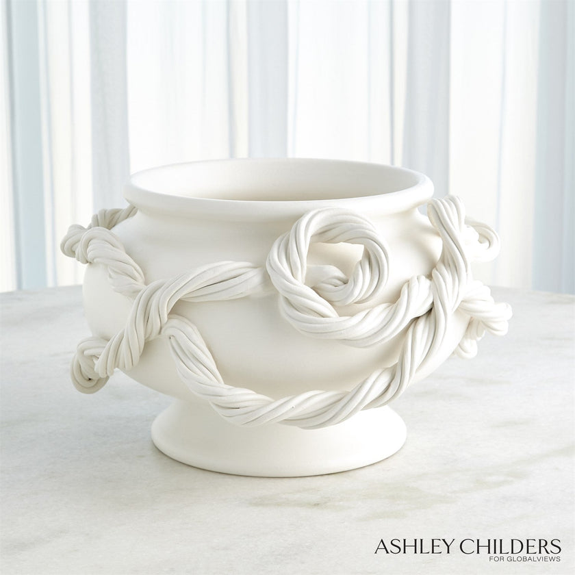 Global Views White Twisted Vine Bowl