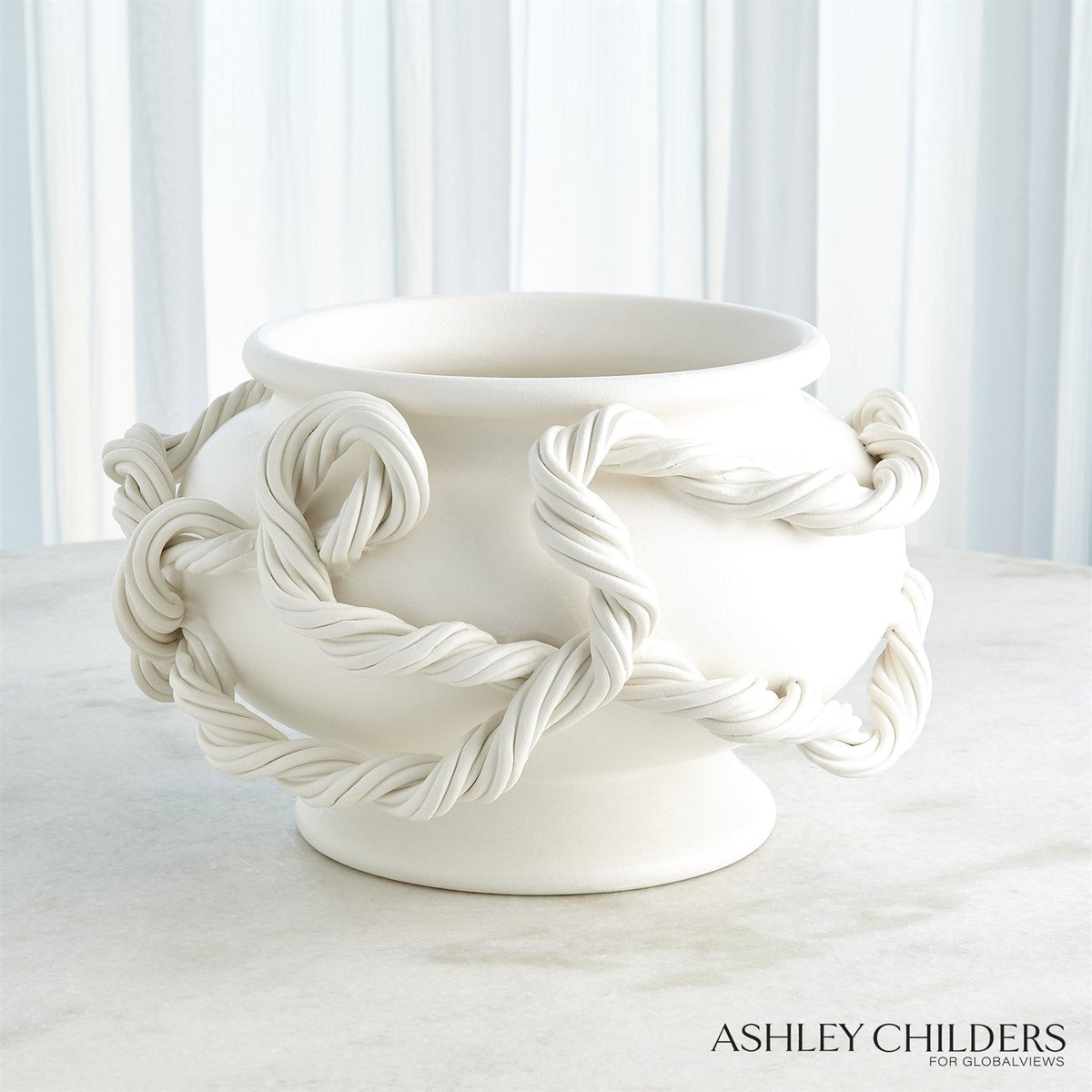Global Views White Twisted Vine Bowl